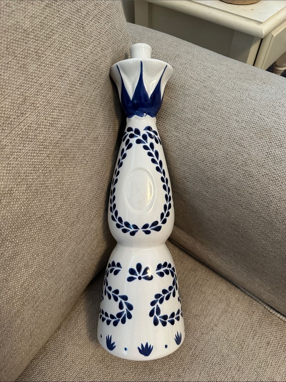 Clase Azul Empty Tequila Bottle - Blue & White
